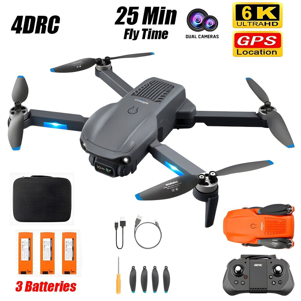 F12 Grey RC Drone GPS 5G WIFI 6K HD Wide Angle Dual Camera Smart Follow Quadcopter,Professional drones/adult drones, for beginners, Logistics is randomly sent by GOFO/UNI/USPS/UPS/UNI
