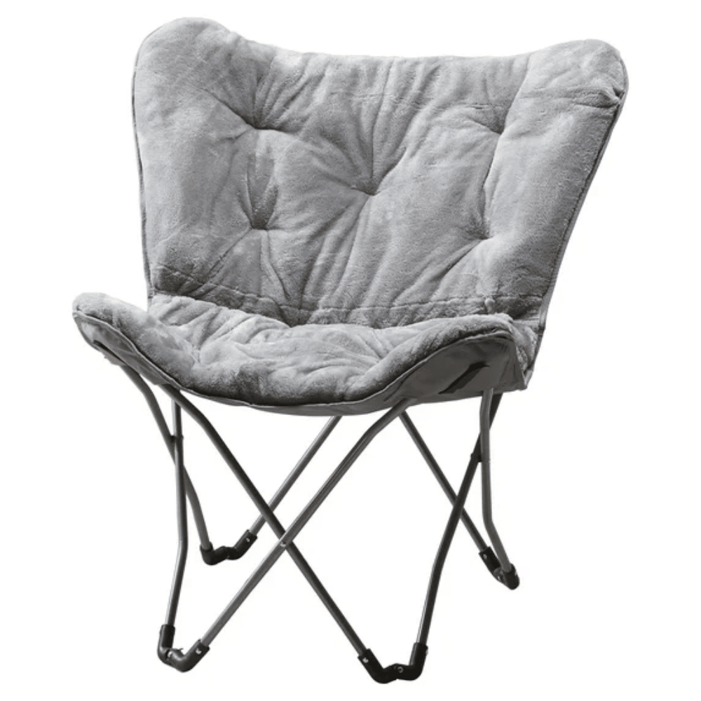 Faux Fur Butterfly Chair for Kids and Teens, Gray (Shipment from Walmart)