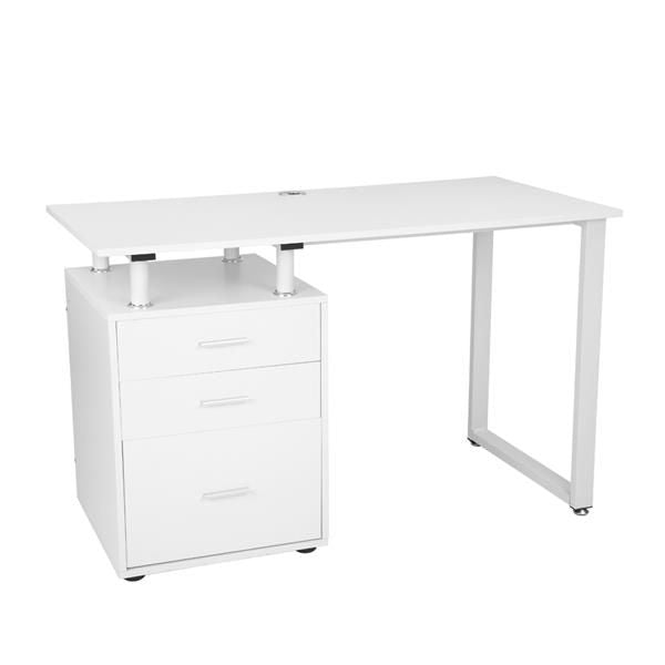 FCH Pipe Rack Three Drawers Computer Desk White