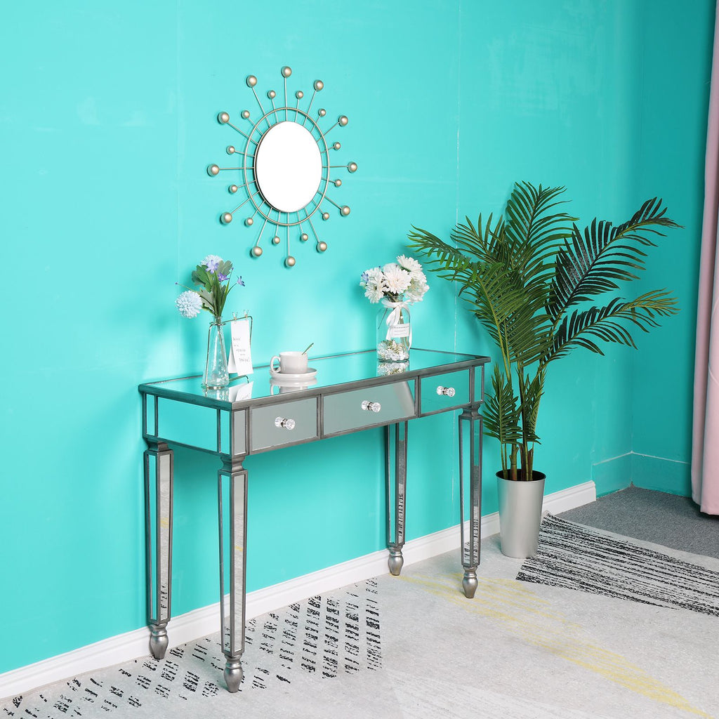 FCH Three Drawers Mirror Table Dressing Table Console Table