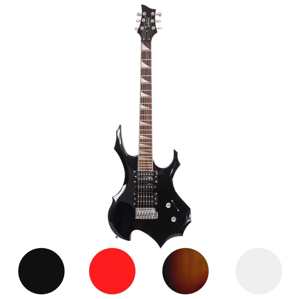 Flame Electric Guitar HSH Pickup Shaped Electric Guitar Pack Strap Picks Shake Cable Wrench Tool Black