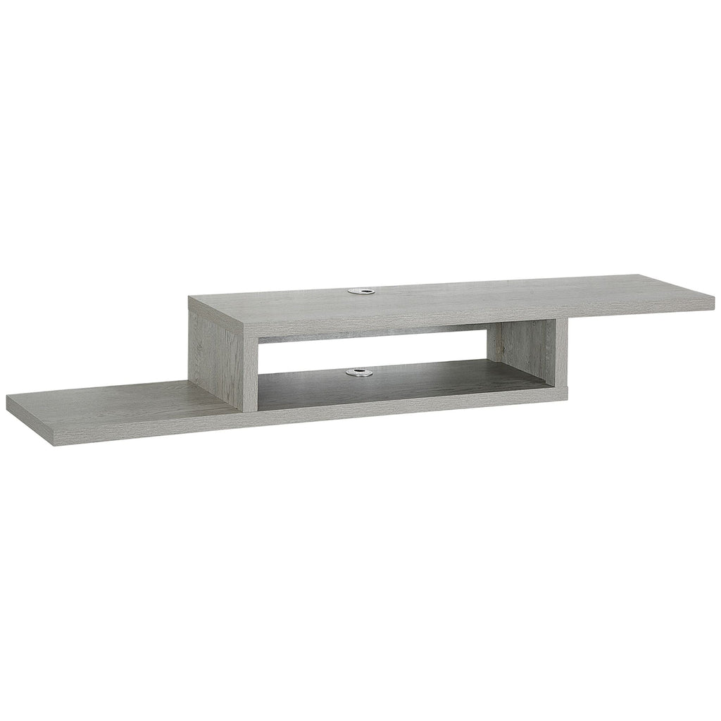 Floating Media Console Entertainment Center Wall Mounted Grey for Living Room