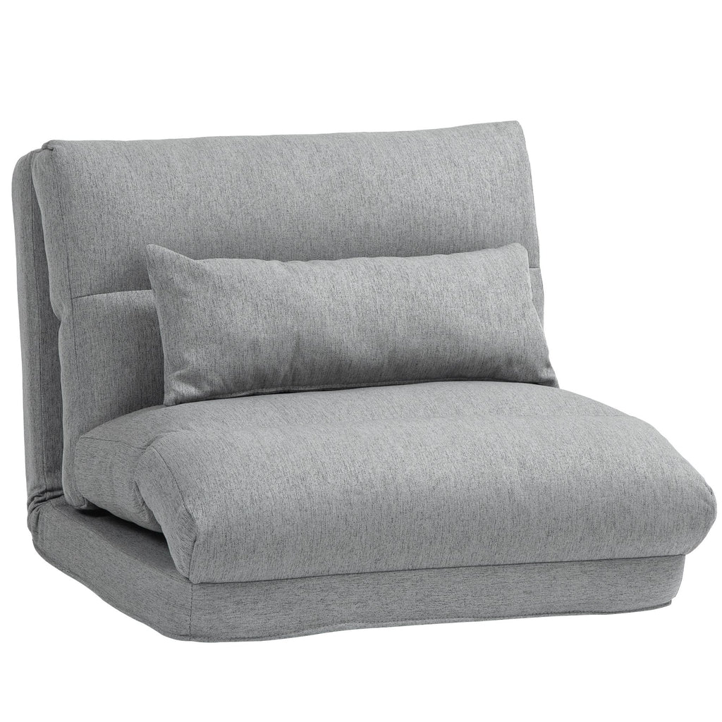 Floor Chair for Adults Floor Sofa Bed with 6-Position Adjustable Backrest Pillow for Reading Gaming Meditating Gray