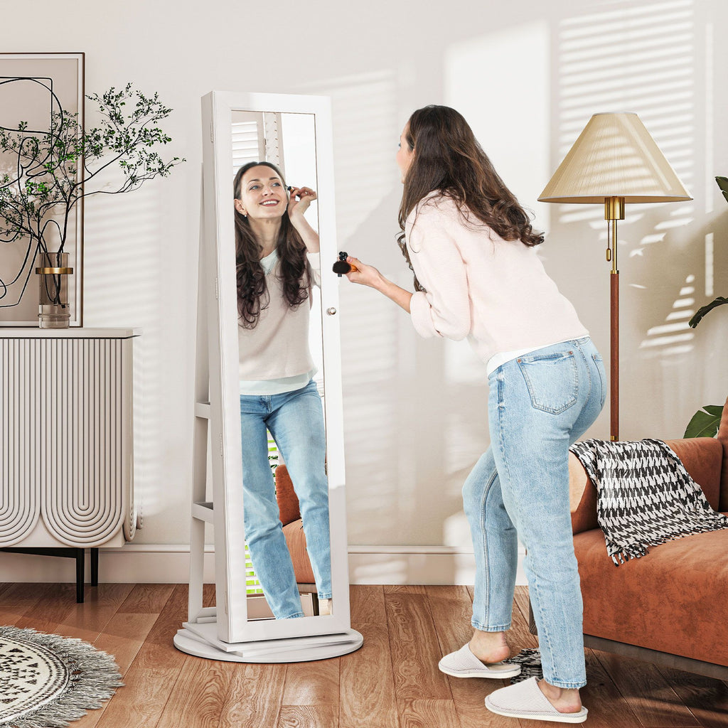 Floor standing jewelry cabinet with LED lights