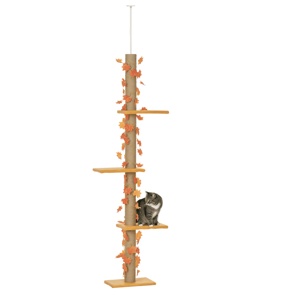 Floor to Ceiling Cat Tree with Adjustable Height 80"- 95