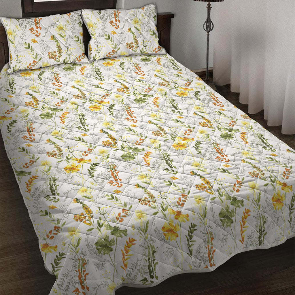 Floral Quilt 3 Pieces Microfiber Quilt Sets Lightweight Bedspreads Botanical Coverlets Quilt Bedding Set All Season Quilts