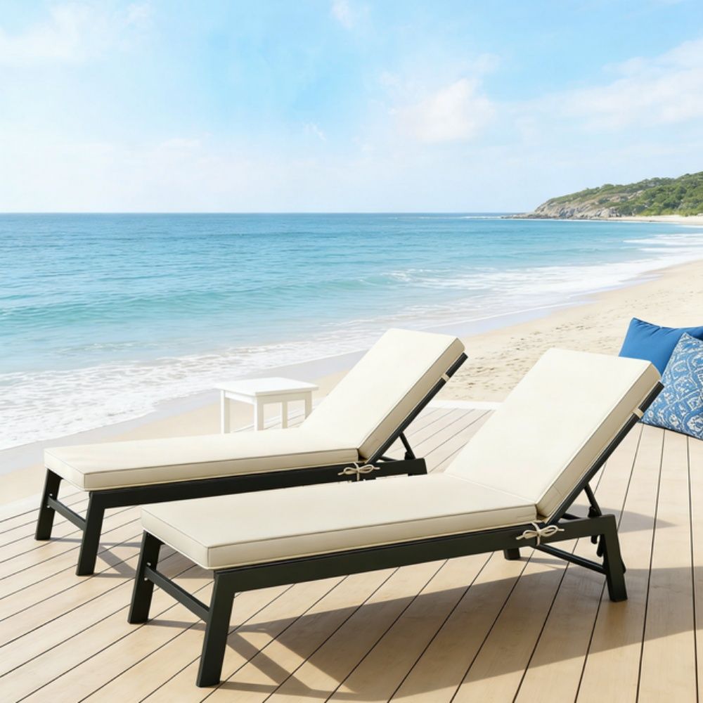 Foldable Chaise Lounge Cushion Set of 2(Only includes 2 cushions)