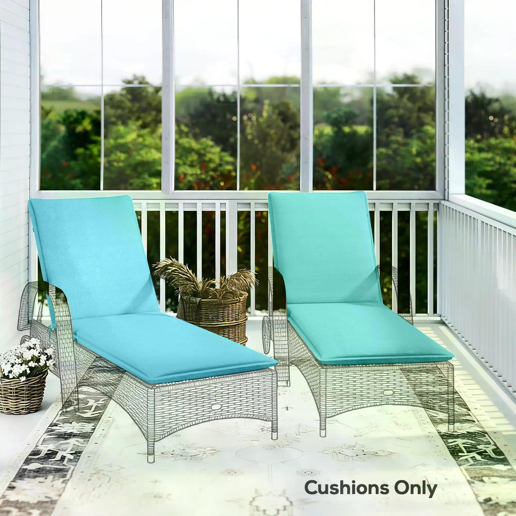 Foldable Chaise Lounge Cushion Set of 2(Only includes 2 cushions)