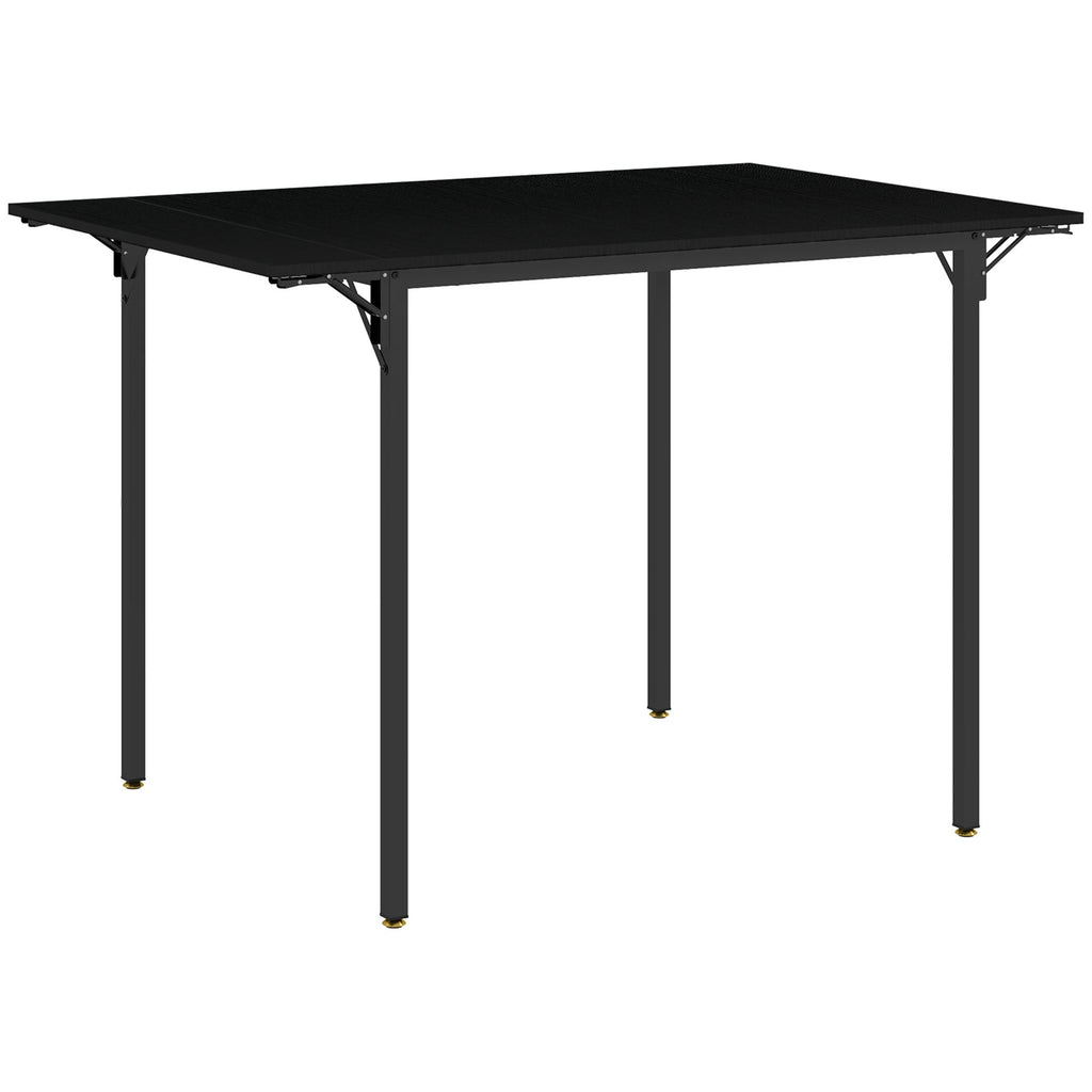 Foldable Dining Table for 2 to 4 People, Industrial Drop Leaf Table, Kitchen Table for Small Spaces, Black