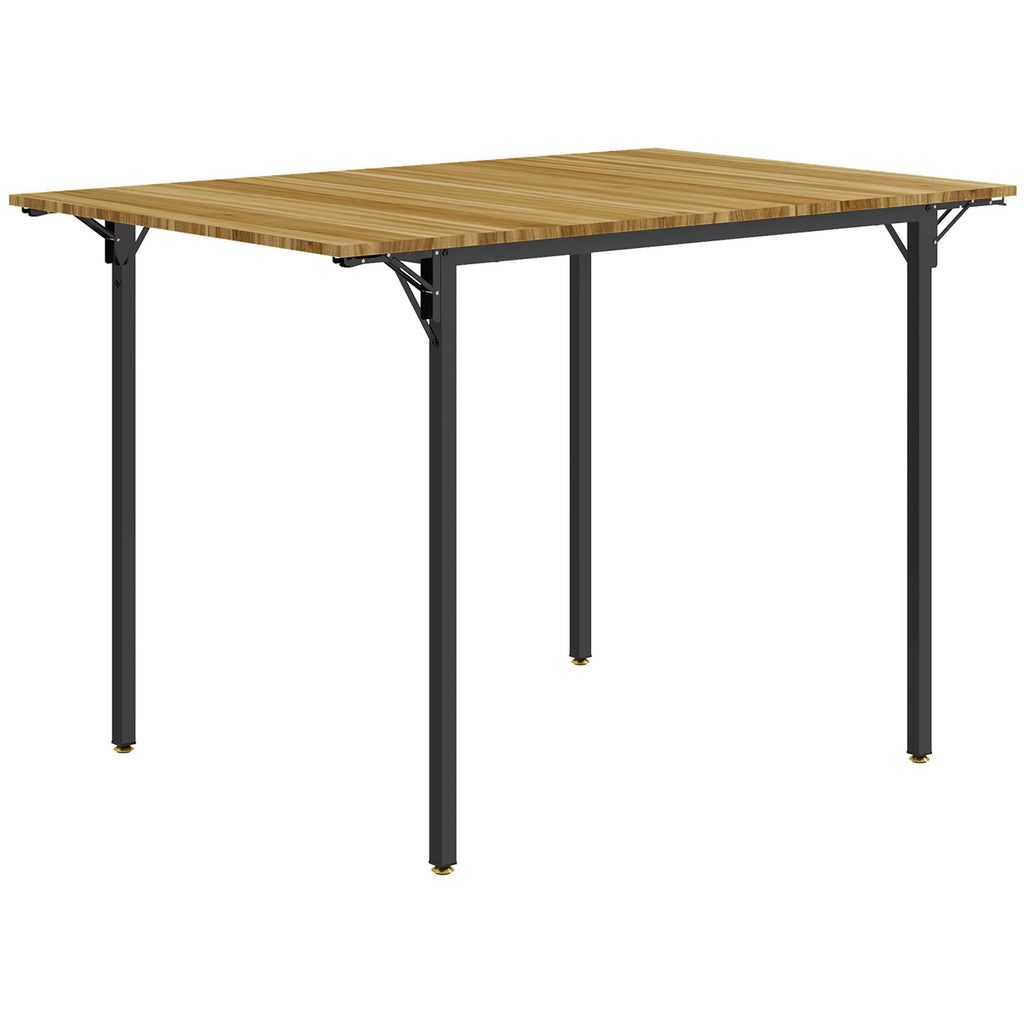 Foldable Dining Table for 2 to 4 People, Industrial Drop Leaf Table, Kitchen Table for Small Spaces, Walnut