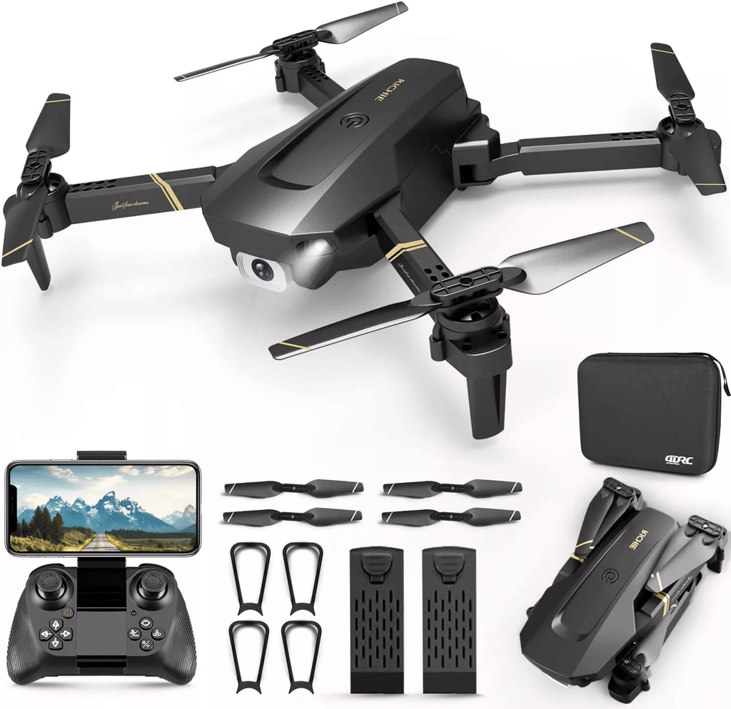 Foldable RC Drone with 1080P Camera for Adults Beginners & Kids, FPV Quadcopter Toy Gift, 2 Batteries & Carrying Case, OneKey Start, Headless Mode, Waypoint Flight, 360 Flips