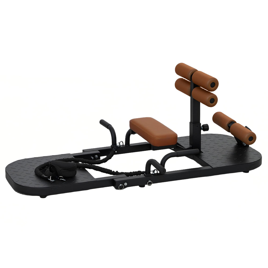 Foldable Sissy Squat Machine, Hip Thrust Machine with Push Up Stand, Multipurpose Glute Workout Equipment, Black