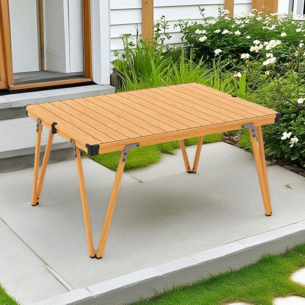 Folding Camping Table Picnic Table with Storage Bag and Waterproof Desktop