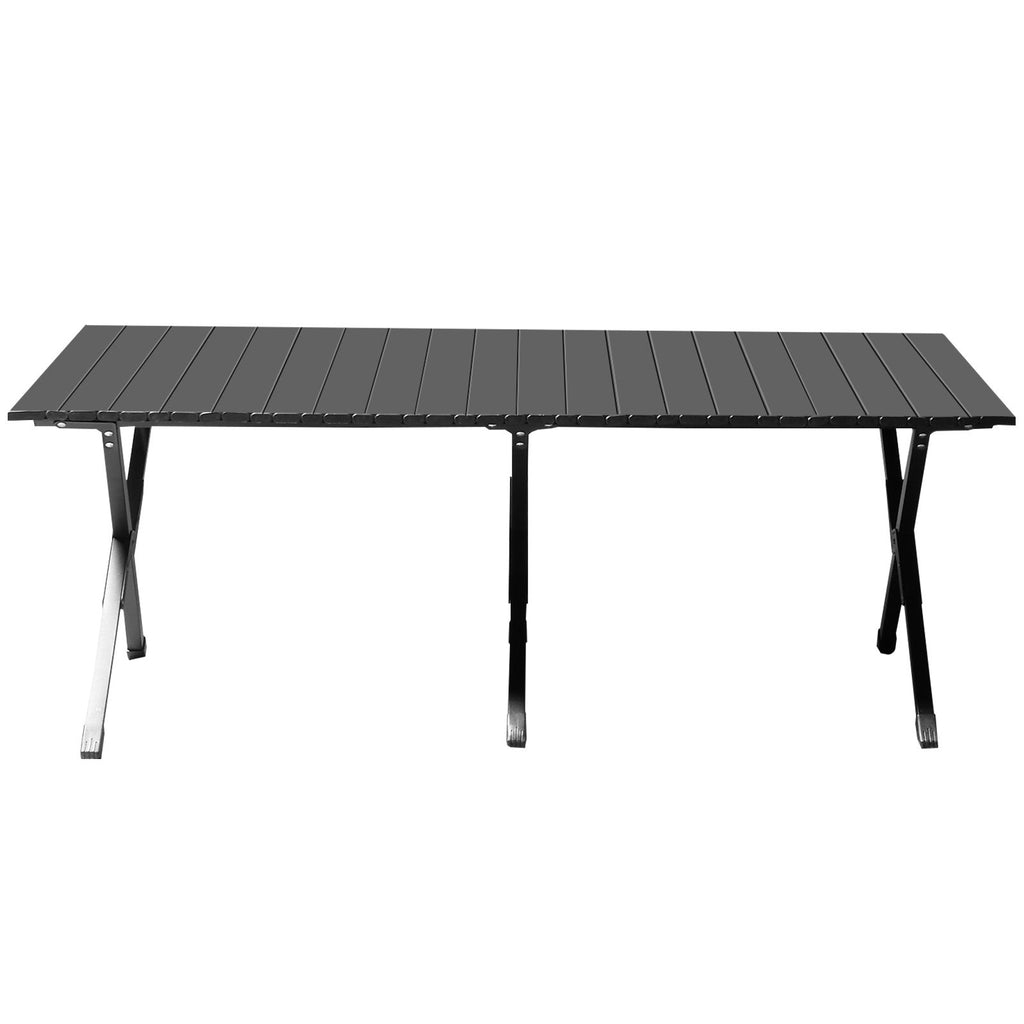 Folding Camping Table Portable Picnic Table, Lightweight Roll up Side Table Outdoor Camp Table for Travel Hiking Backyard BBQ Party, 46x24 in, Black
