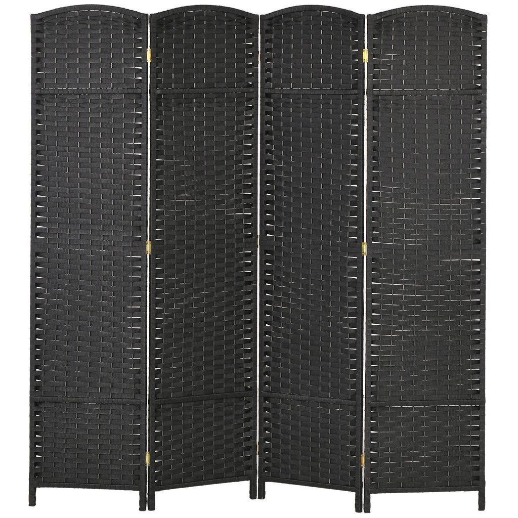 Folding Room Divider Screen 4 Panel 5.6 Ft Tall Privacy Screen Freestanding Room Partition for Home Office Black