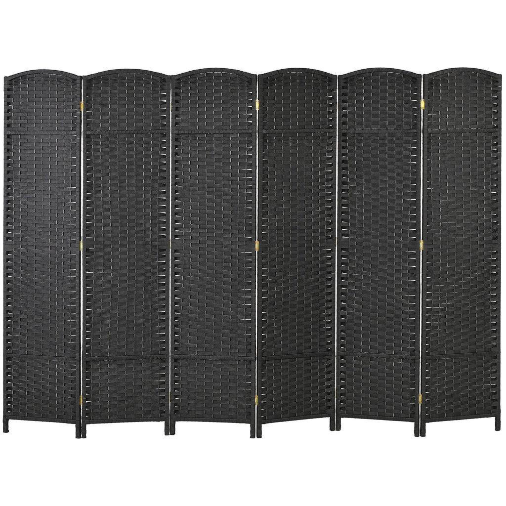 Folding Room Divider Screen 6 Panel 5.6 ' Tall Privacy Screen Freestanding Room Partition for Home Office, Black
