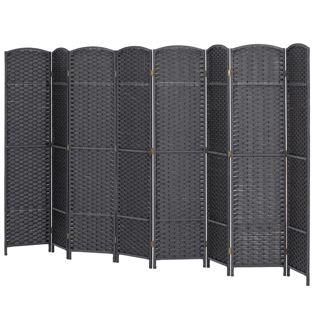 Folding Room Divider Screen 8 Panel 5.6' Tall Privacy Screen Freestanding Room Partition for Home Office, Charcoal Gray