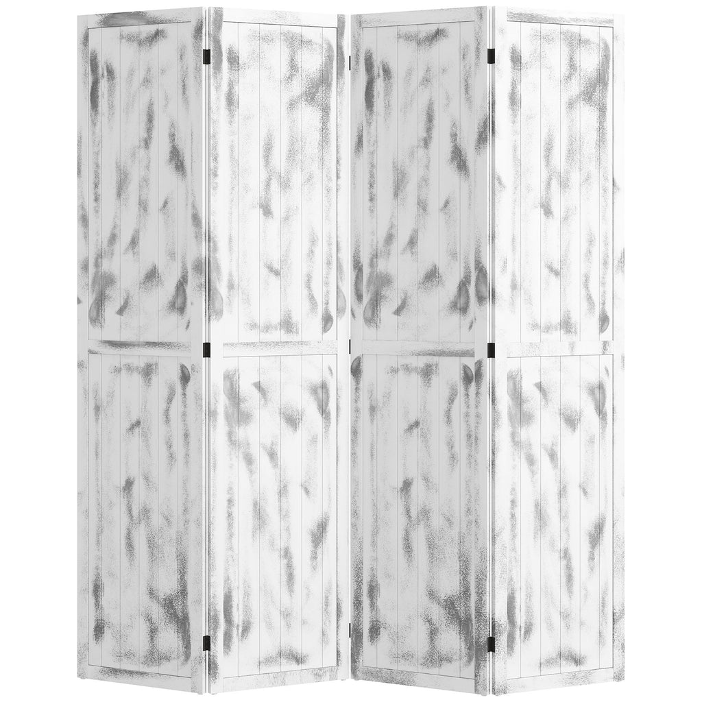 Folding Screen Divider 55 Rustic White Room Partition for Bedroom Office Privacy