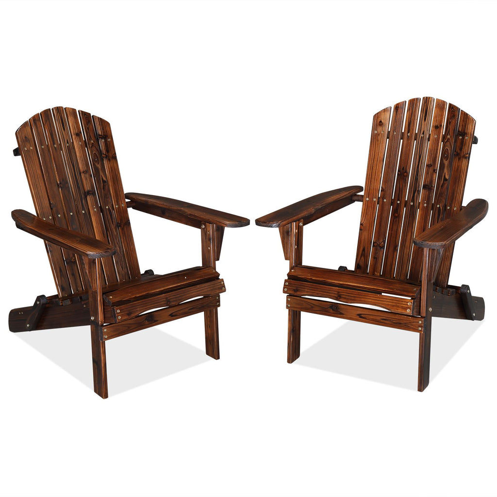 Folding Wooden Adirondack Lounger Chair with Natural Finish