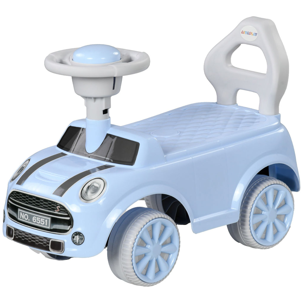 Foot to Floor Toddler Ride on Toy, Sliding Car w/ Horn, No Tip Anti-Over-Backwards System for 18-36 Months, Light Blue