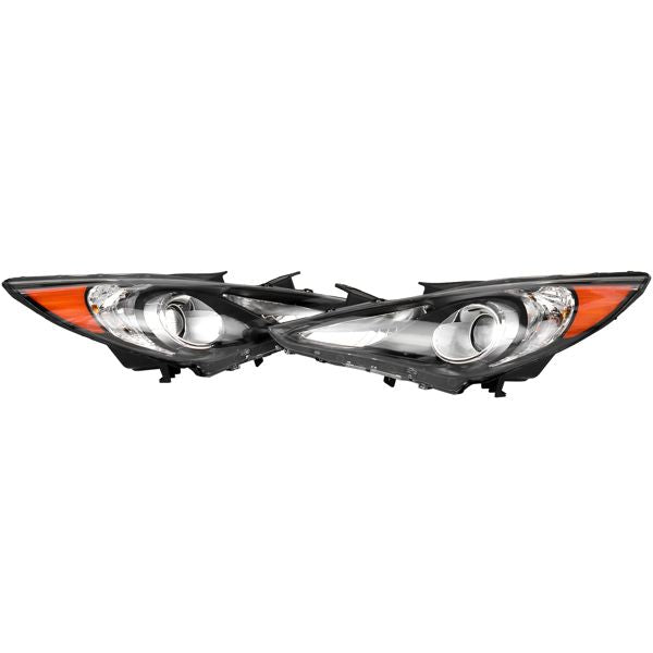 For Hyundai Sonata 2011-2014 Headlight lamps Black Housing Left & Right Side