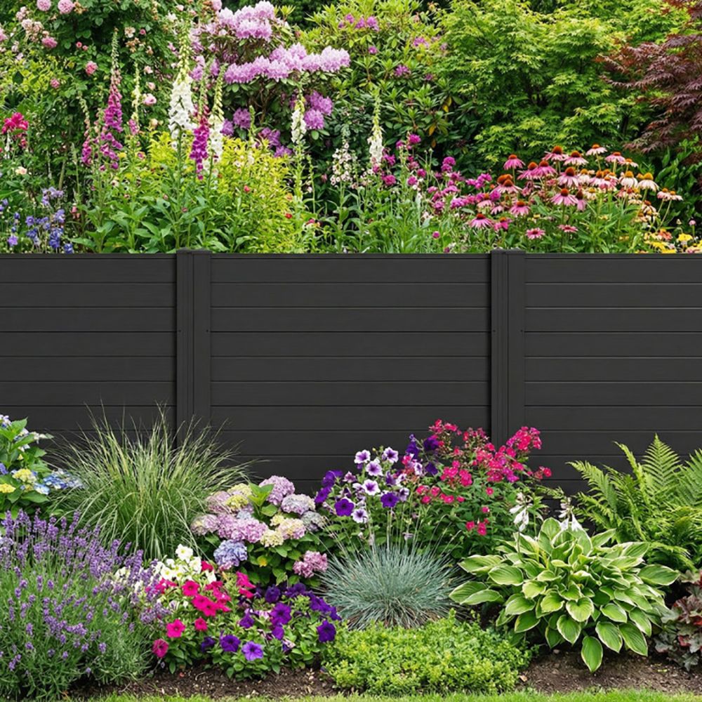 Freestanding 48 x 48 Inch Air Conditioner Fence with Metal Ground Stakes