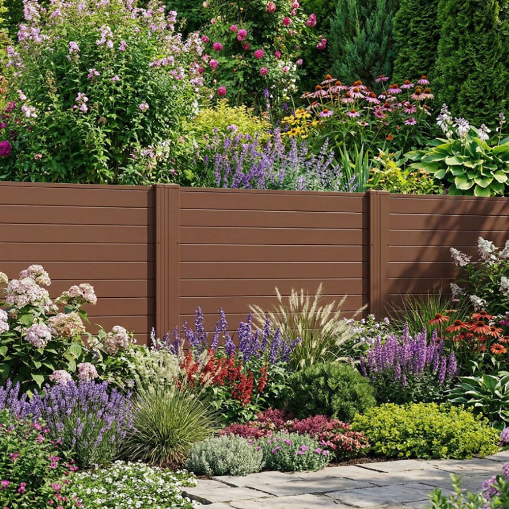 Freestanding 48 x 48 Inch Air Conditioner Fence with Metal Ground Stakes