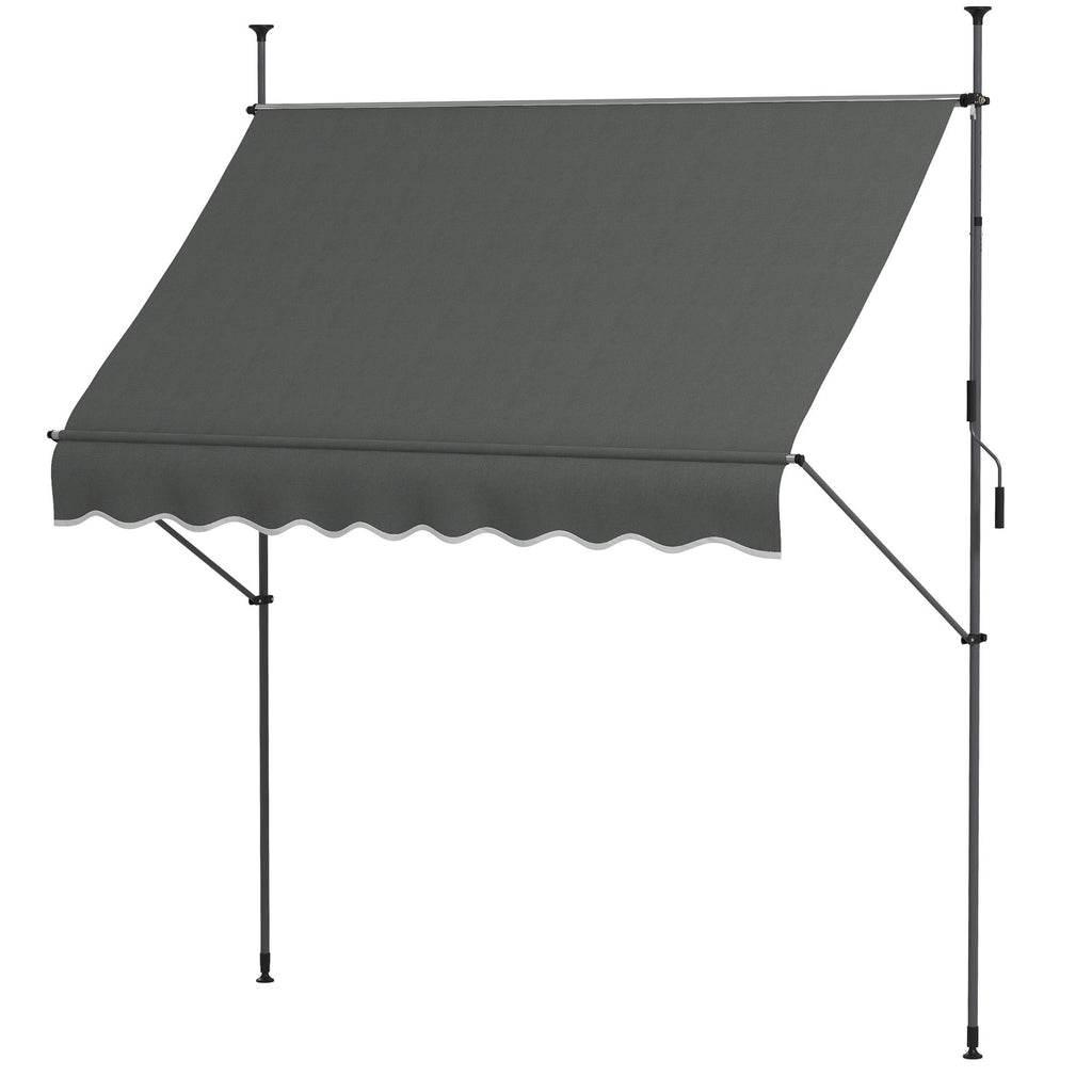 Freestanding Sunshade: 8x4 Dark Gray Retractable Awning, UV-Resistant, Easy to Install for Outdoor Comfort|