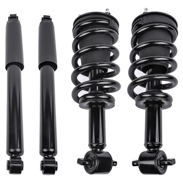 Front Complete Strut Assys + Rear Shock Absorbers Set of 4 For Chevrolet Silverado 1500 GMC Sierra 1500 4WD 2014-2018 239112 345074 911533