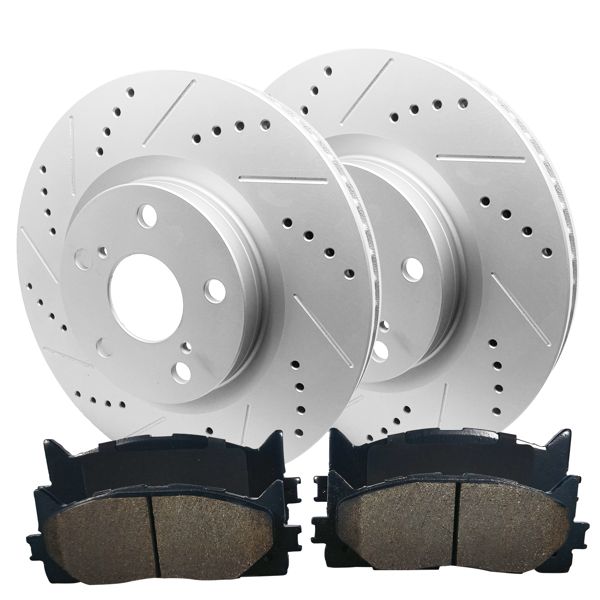 Front Drilled Brake Rotors Brake Pads Set for Toyota Camry Avalon Lexus ES350