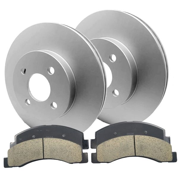 Front Drilled & Slotted Rotors Brake Pads for Dodge Ram 1500 Chrysler Aspen