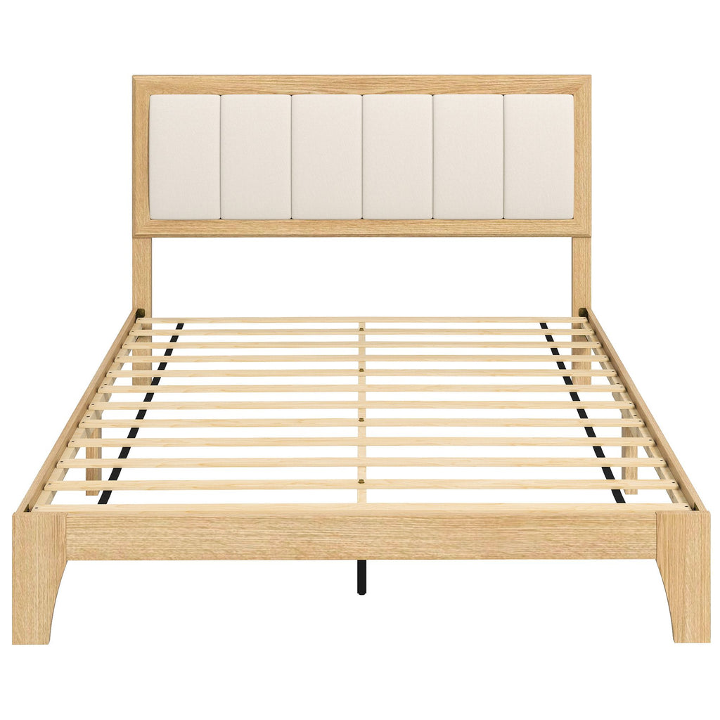 Full Bed Frame with Headboard Full Size Platform Bed Frame with Wooden Slats No Box Spring Needed Easy Assembly Oak
