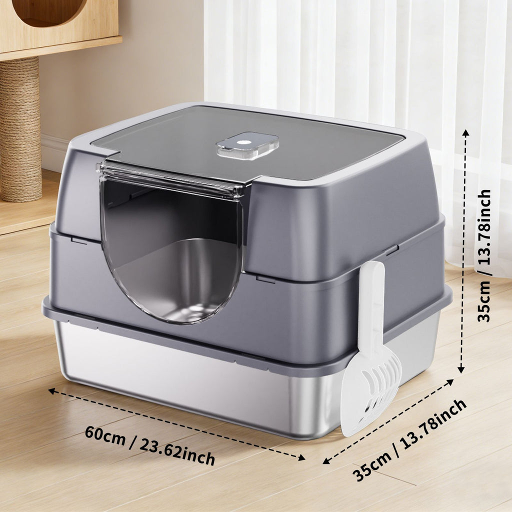 Galaxy stainless steel gray cat litter box, sturdy and durable, easy to clean, odorless, non stick to sand, is a cross-border quality choice