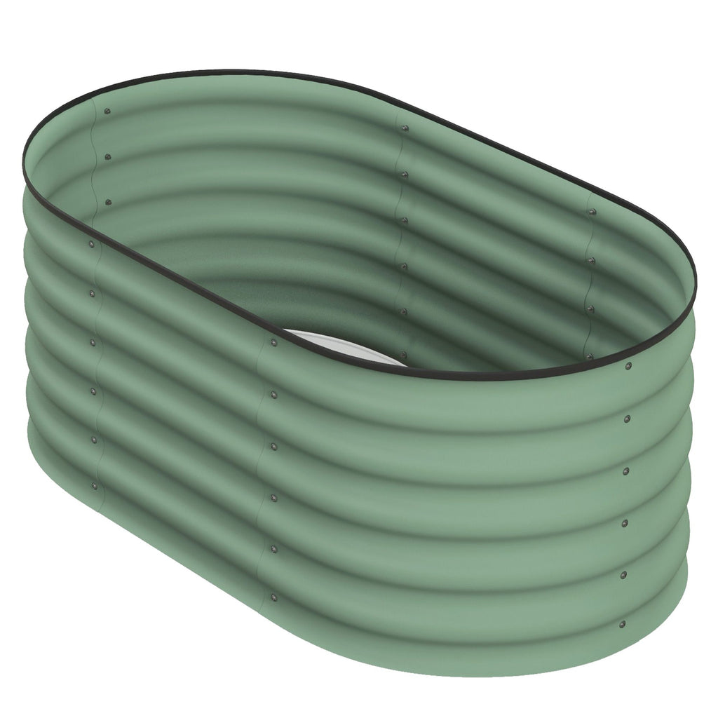 Galvanized Raised Garden Bed Green 3.4x2ft with Safety Edging Metal Planter Kit for Vegetables
