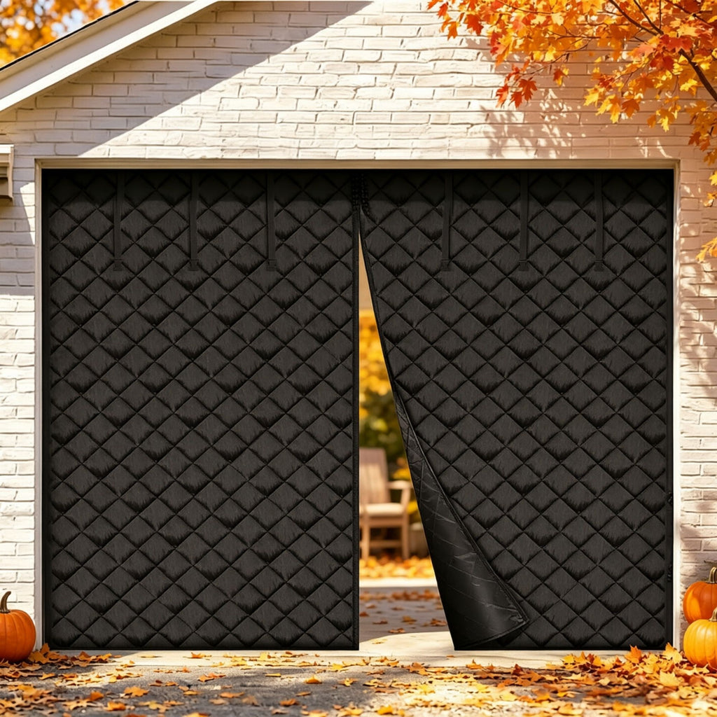 Garage Door Insulation Kit 8 x 7 FT Magnetic Thermal Insulated Door Curtain 300D Oxford Fabric Heavy Duty Weighted Bottom