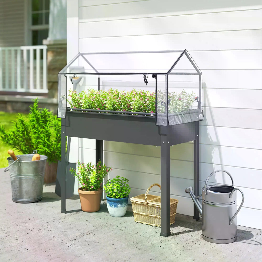 Garden Bed with Mini Greenhouse