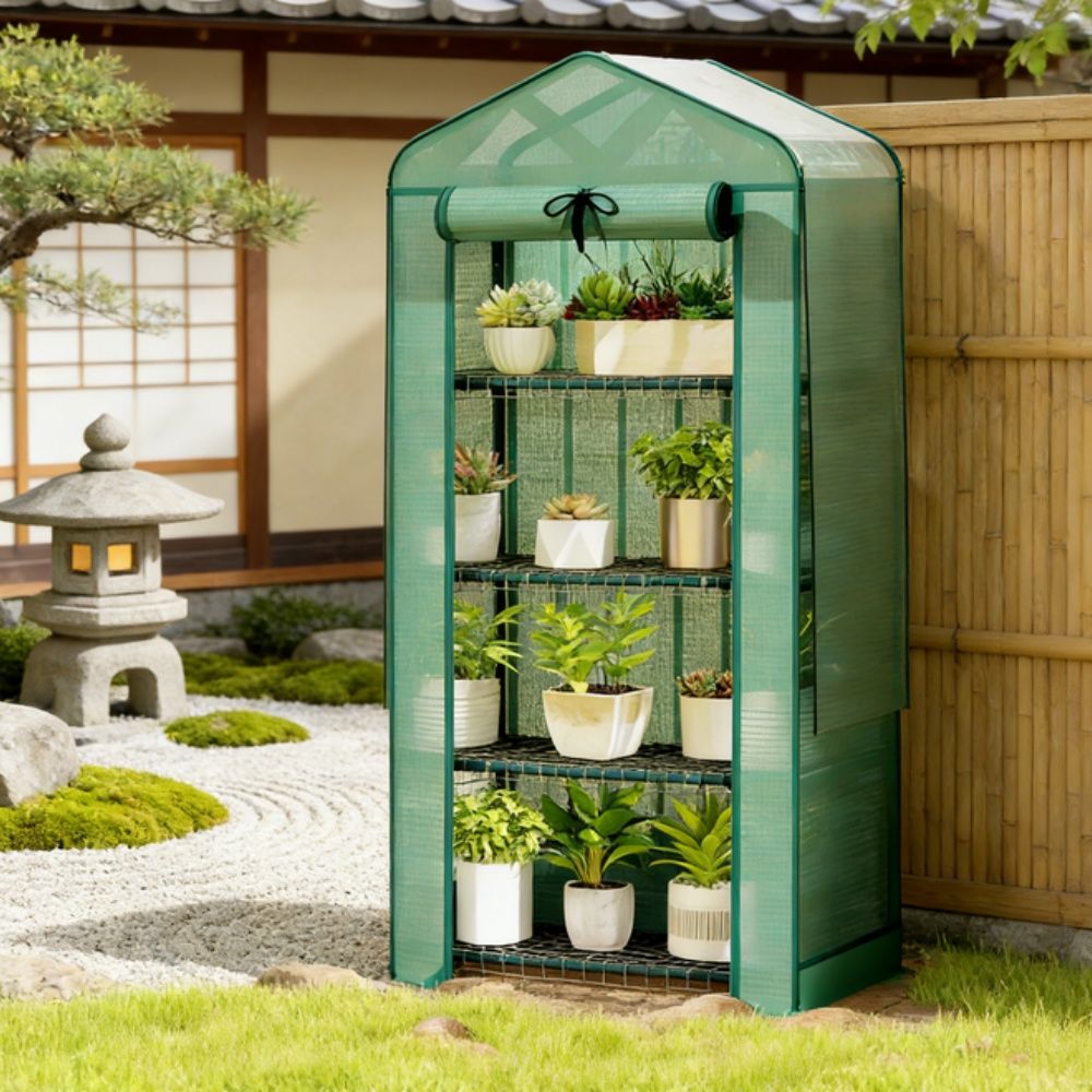 Garden Bed with Mini Greenhouse