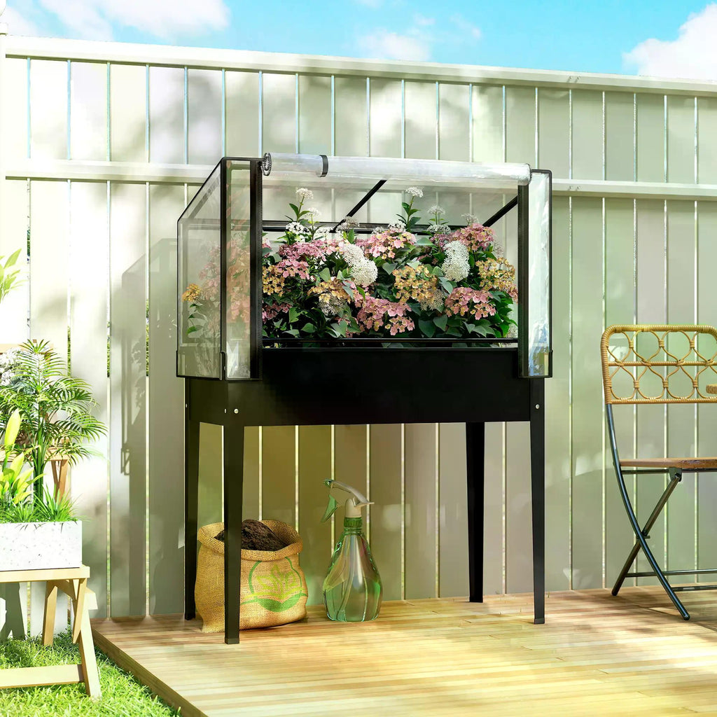 Garden Bed with Mini Greenhouse
