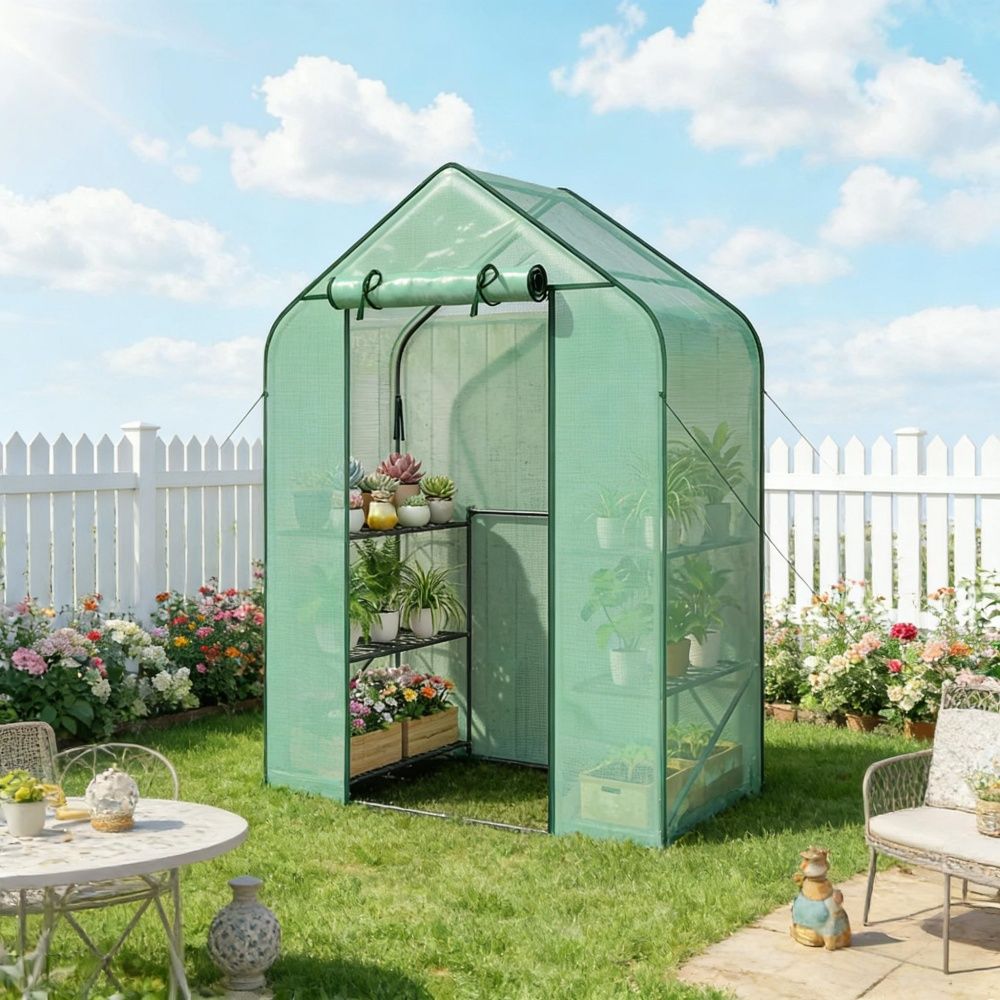 Garden Bed with Mini Greenhouse