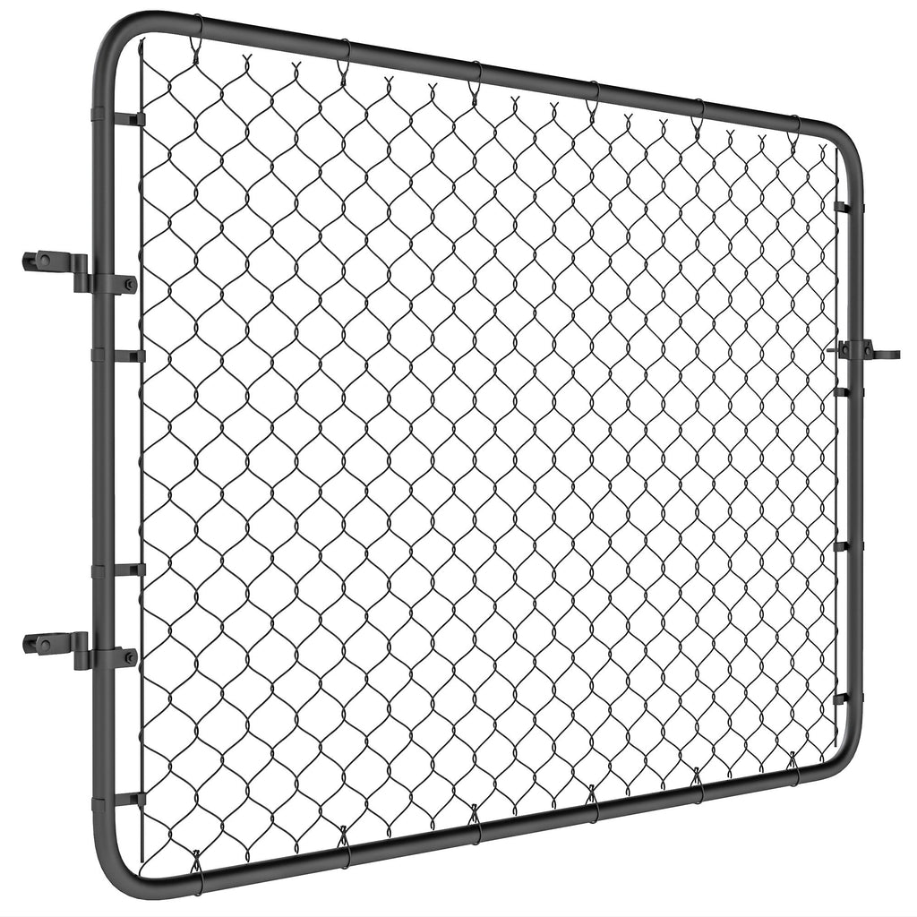 Garden Gate Chain Link Fence Gate, Galvanized Steel Garden Door for Yard Entrance Way, 47.2" x 70.9", Black