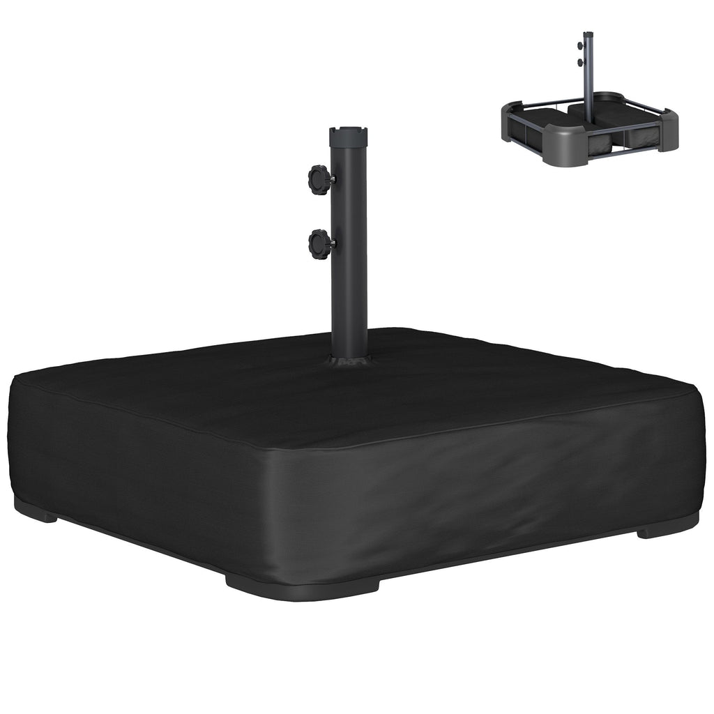 Garden Parasol Base 176 lbs Sand Filled Heavy Duty Stand for Cantilever Umbrellas and 1.9" Poles Black