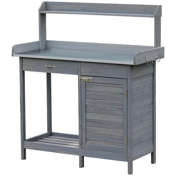 Garden Work Bench, Open Shelf Storage