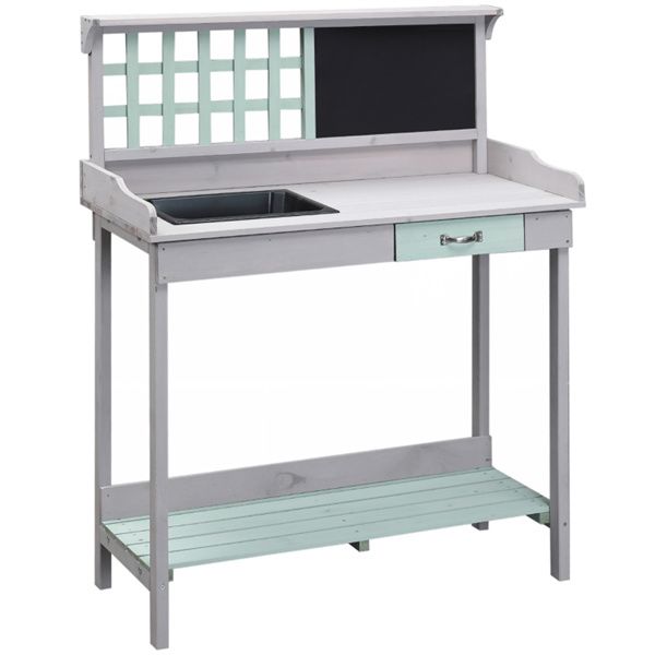 Garden Work Bench, Open Shelf Storage