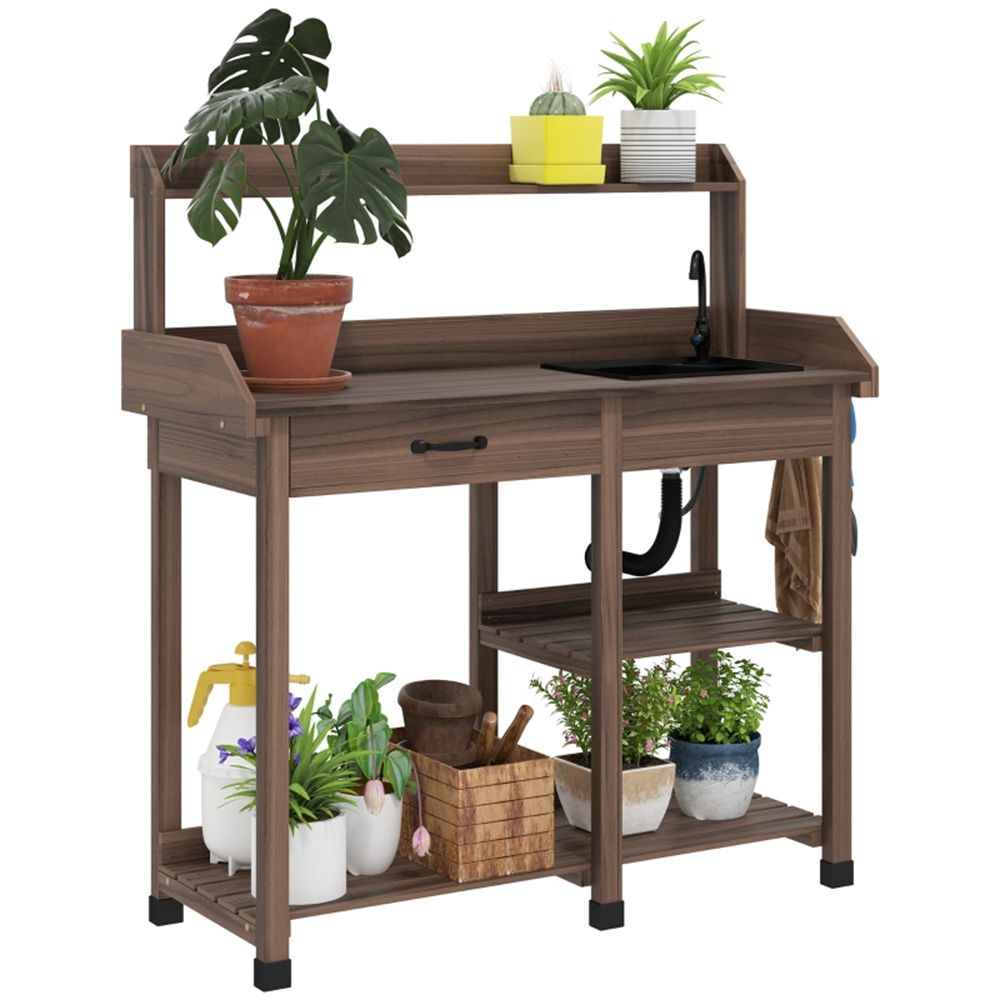 Garden Work BenchOpen Shelf Storage