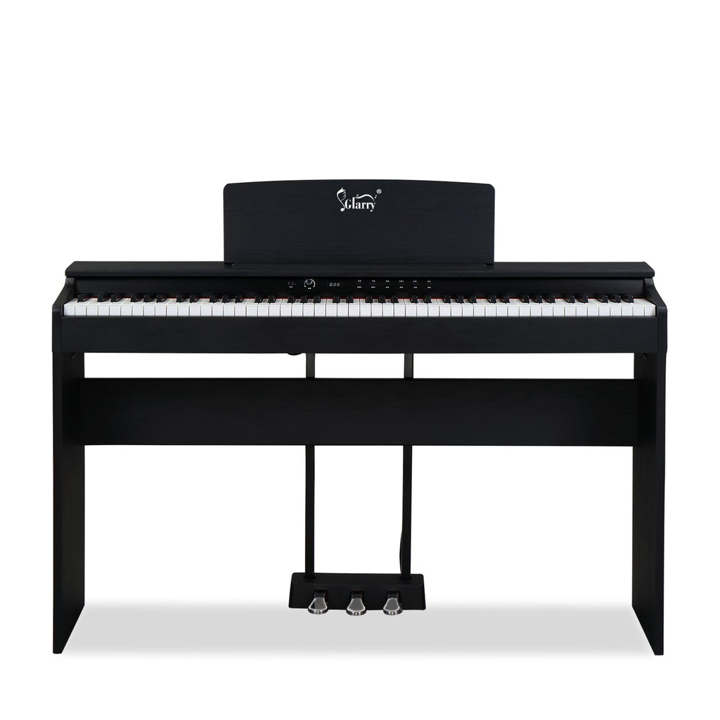 GDP-105 88 Keys Standard Full Weighted Keyboards Digital Piano with Furniture Stand, Power Adapter, Triple Pedals, Headphone, for All Experience Levels Black
