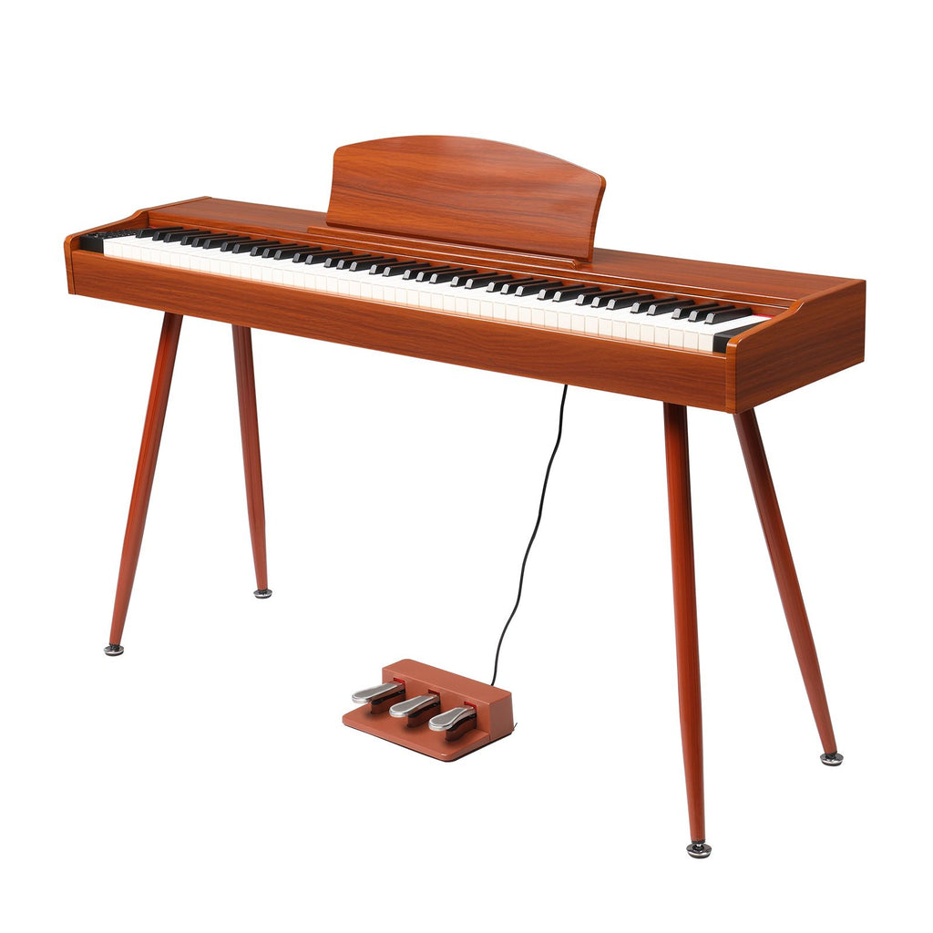 GDP-203 88 Key Standard Full Weighted Keyboards Digital Piano with Metal Stand, Power Adapter, Triple Pedals, Headphonefor All Experience Levels Walnut color
