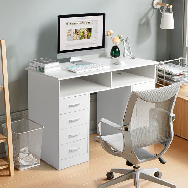 General Style Modern P2 15MM Chipboard Computer Desk White