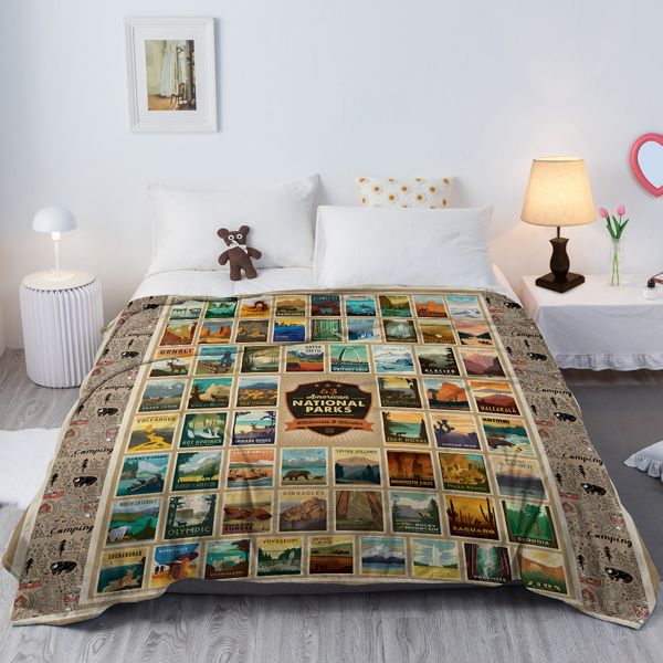 Geographic Flannel Blanket - Soft, Scenic, Lightweight, Suitable for Sofa, Office, Bed, Nature, Travel - Multi-functional Four-season Gift, Variety 50*60 (temu can only be self-picked up)
