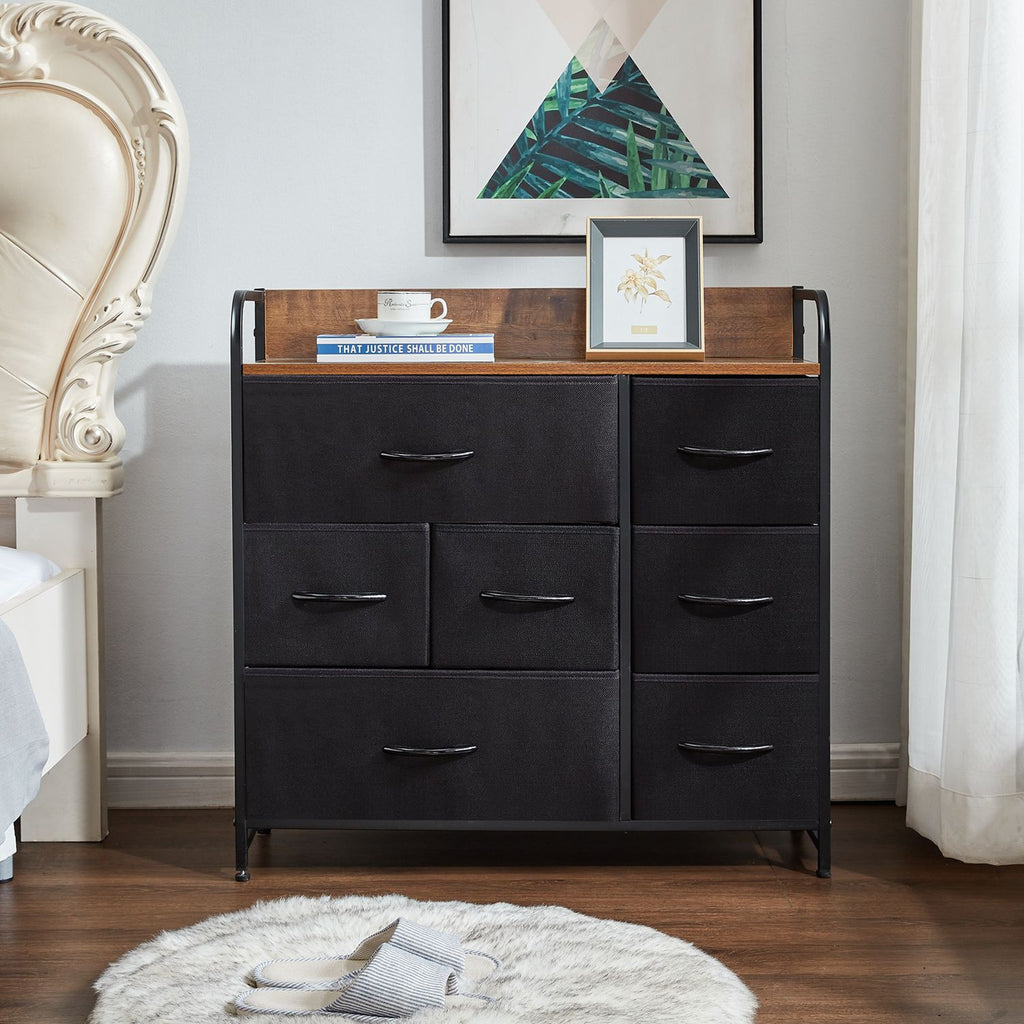 Gifts- Drawer Dresser, Dresser Organizer, Fabric Dressers for Bedroom, Storage Tower for Hallway, Entryway, Closets, Sturdy Steel Frame, Wood Top & Handles XH
