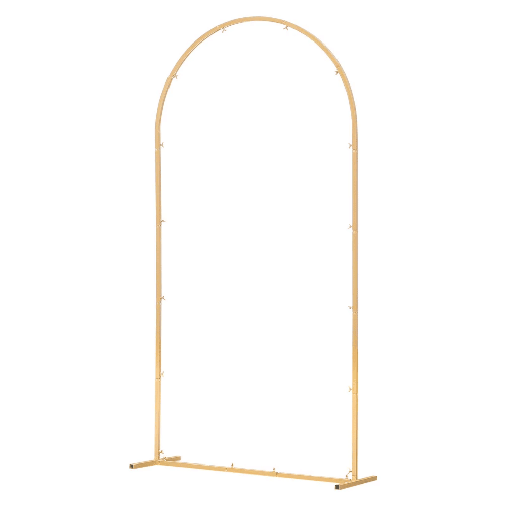 Gold Metal Arch Backdrop Stand, 6.6 x 3.3 ft, Durable Frame, Simple Setup, Decorative StandforWeddings, Birthdays, Graduations, Holidays, and Ceremonies